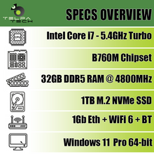 Load image into Gallery viewer, 14th Gen Intel Core i7 DDR5 Deca-Core High Performance Desktop PC
